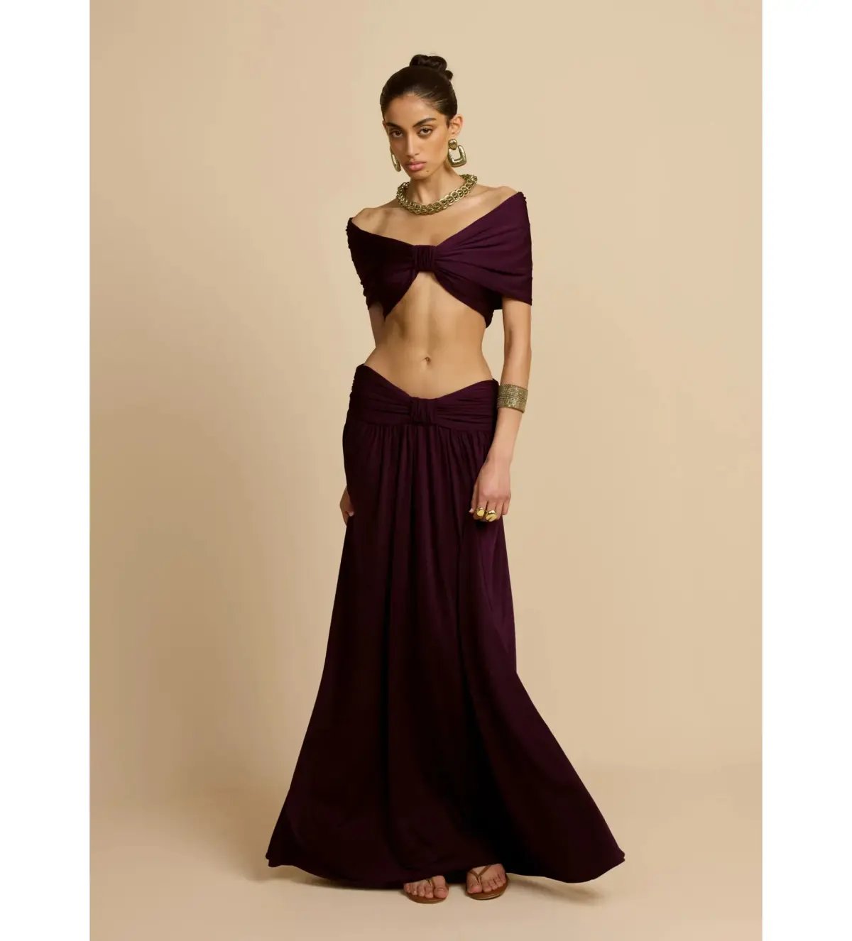 Arcina Ori Alessia Top and Maxi Skirt Set Plum Size XS / AU 6 photo 2