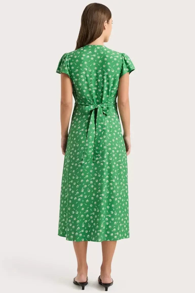 Faithfull The Brand Doriet Midi Dress Suzette Green - Size AU 10 photo 3