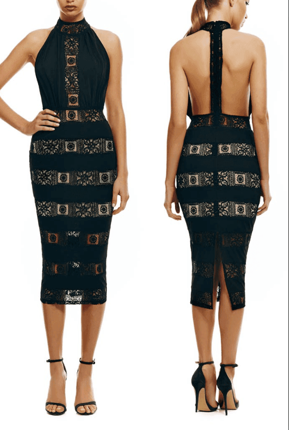 MISHA Portia Black Dress Size 8 photo 2