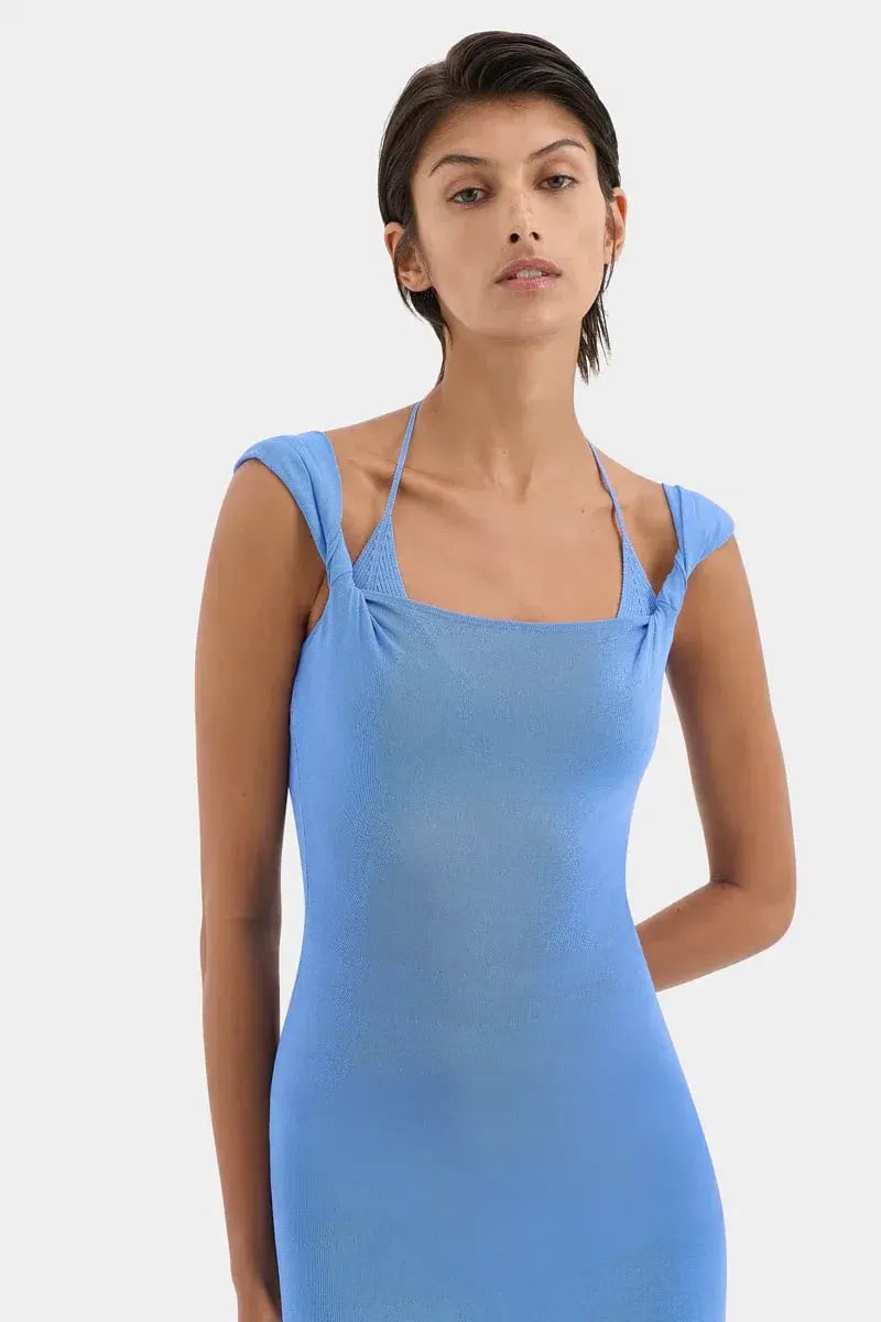 Sir The Label Valejo Halter Dress Blue Size 6 photo 2