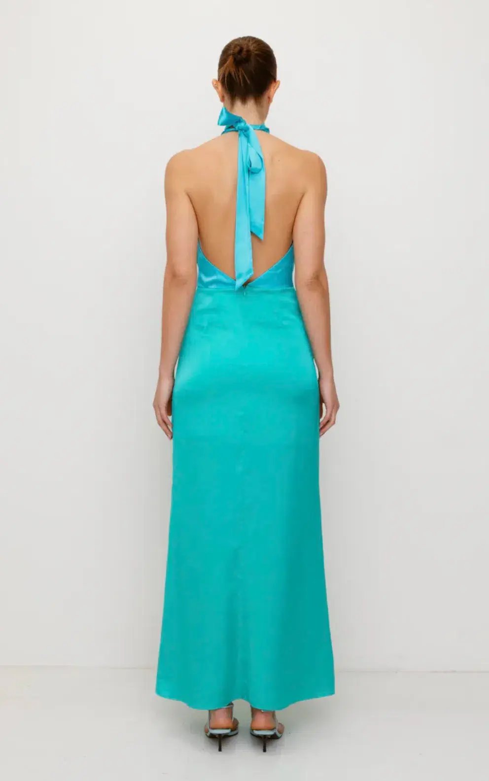 The Wolf Gang Oahu Slip Maxi Dress Aquamarine Size L/AU 12 photo 4