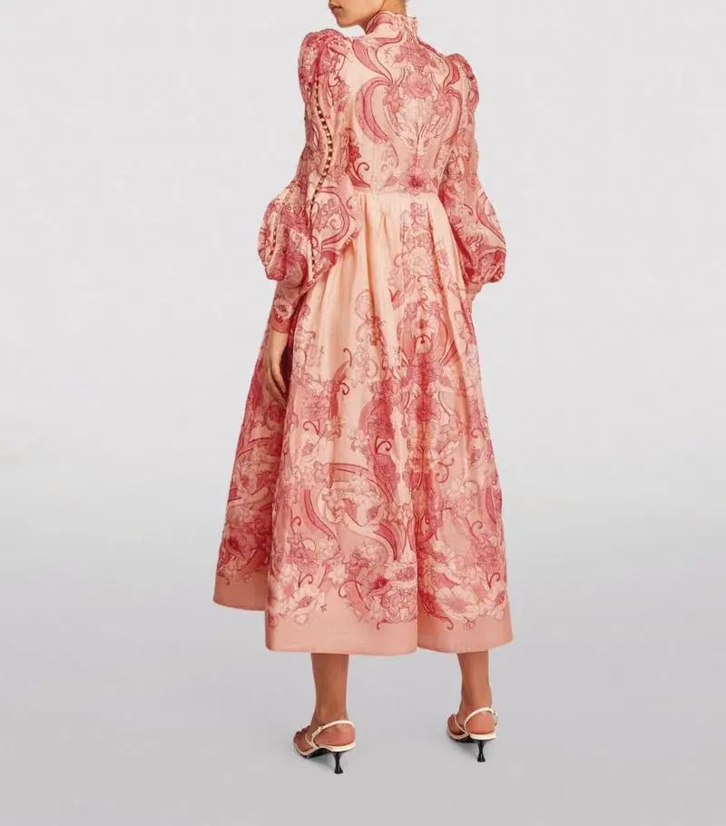 Zimmermann Concert Poppy Midi Dress Print Size 1/Au 10 photo 2