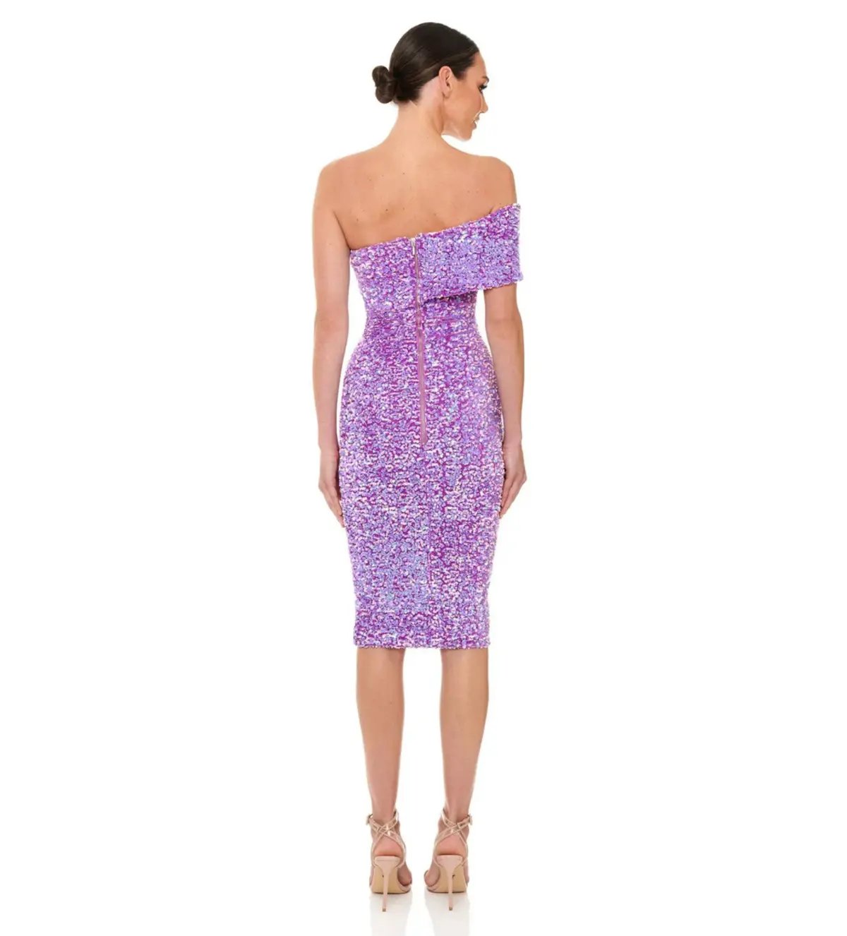 Eliya The Label Alyssa Dress in Purple Sequin Size M / AU 10 photo 3
