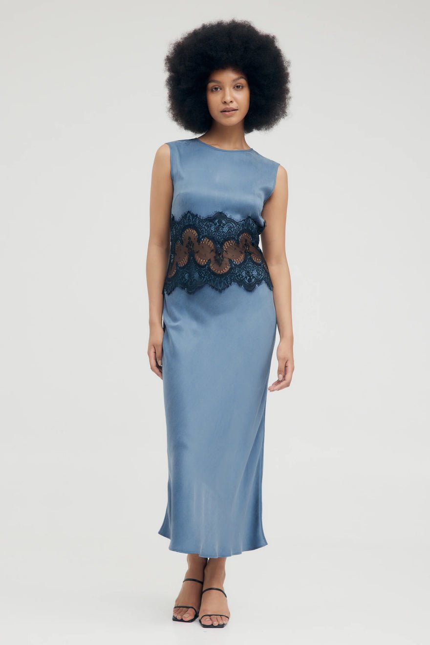 Third Form Visions Lace Trim Tank Dress - Sapphire photo 4