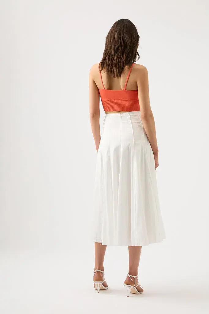 Aje Lucia Knit Bustier Top Coral Orange Size M/10 photo 5