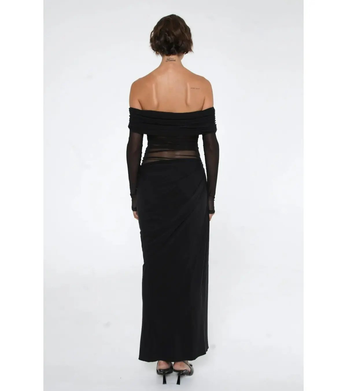 Benni Yasmin Off Shoulder Maxi Dress Black Size AU 12 photo 3