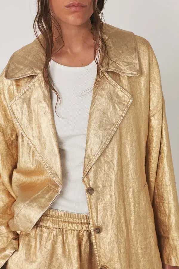 Rabens Saloner Jacqline Midas Jacket Gold Size AU 10 photo 2