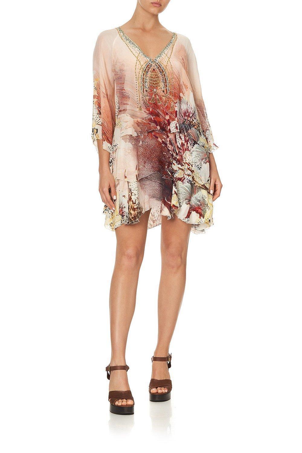 Camilla Layered Frill Short Dress Coastal Treasure Size 10 photo 3