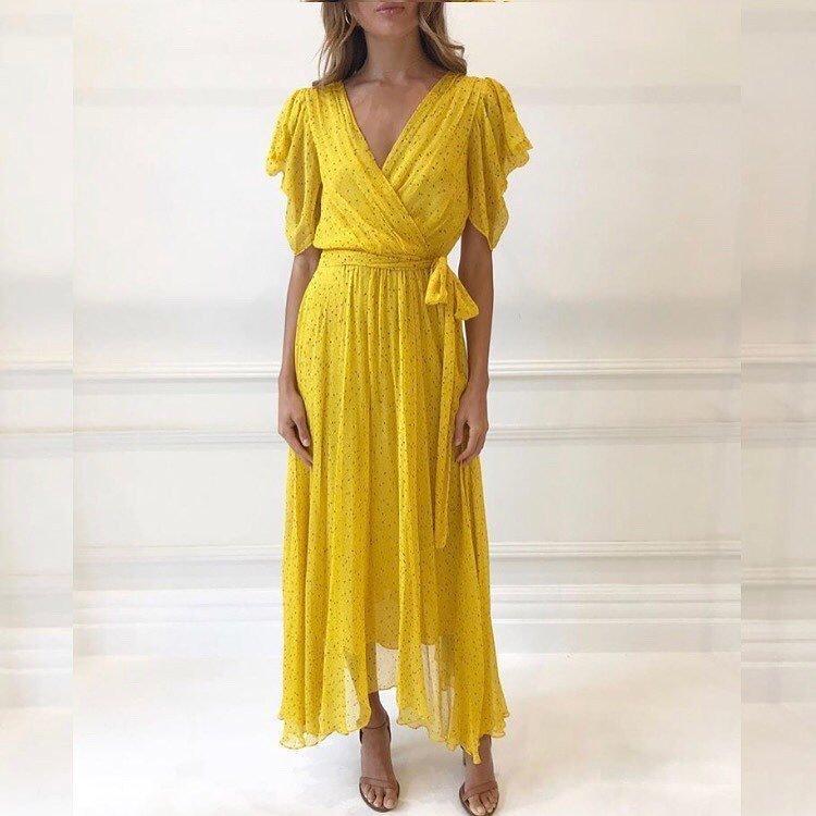 Bec & Bridge Hibiscus Golden yellow midi size 8 photo 3