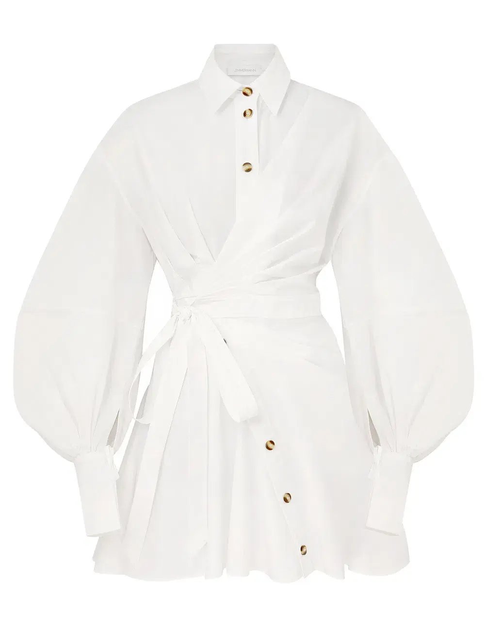 Zimmermann Rebellion Poplin Mini Dress in Ivory Size 0 / AU 8 photo 3