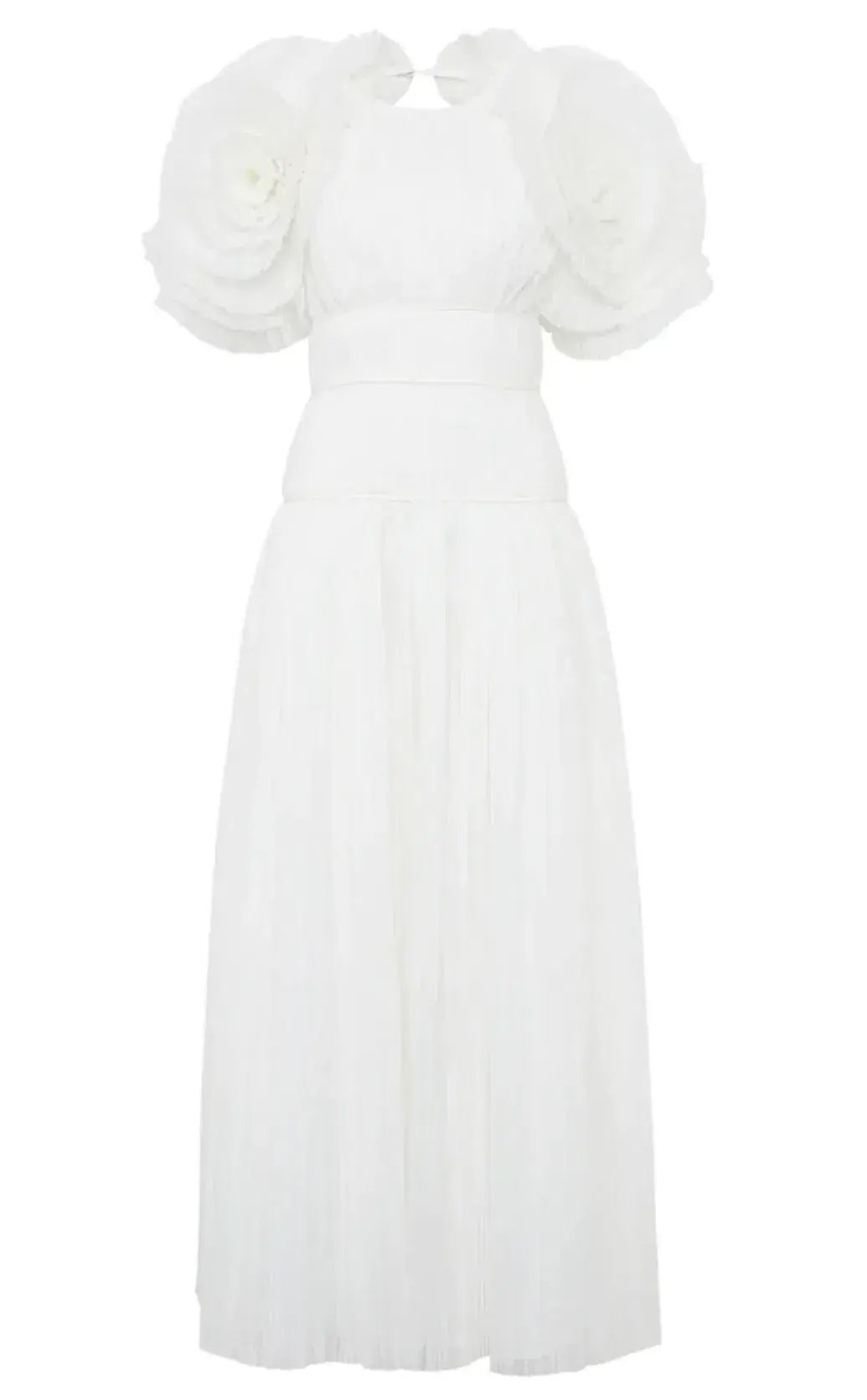 Aje Expressive Pleated Maxi Dress Ivory Size 8 / S photo 5
