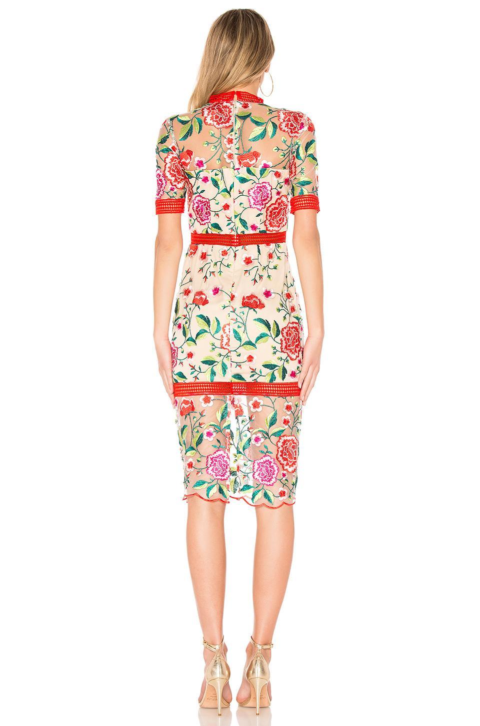 Vone Mira Dress Floral Embroidery Red Size AU 6 photo 3