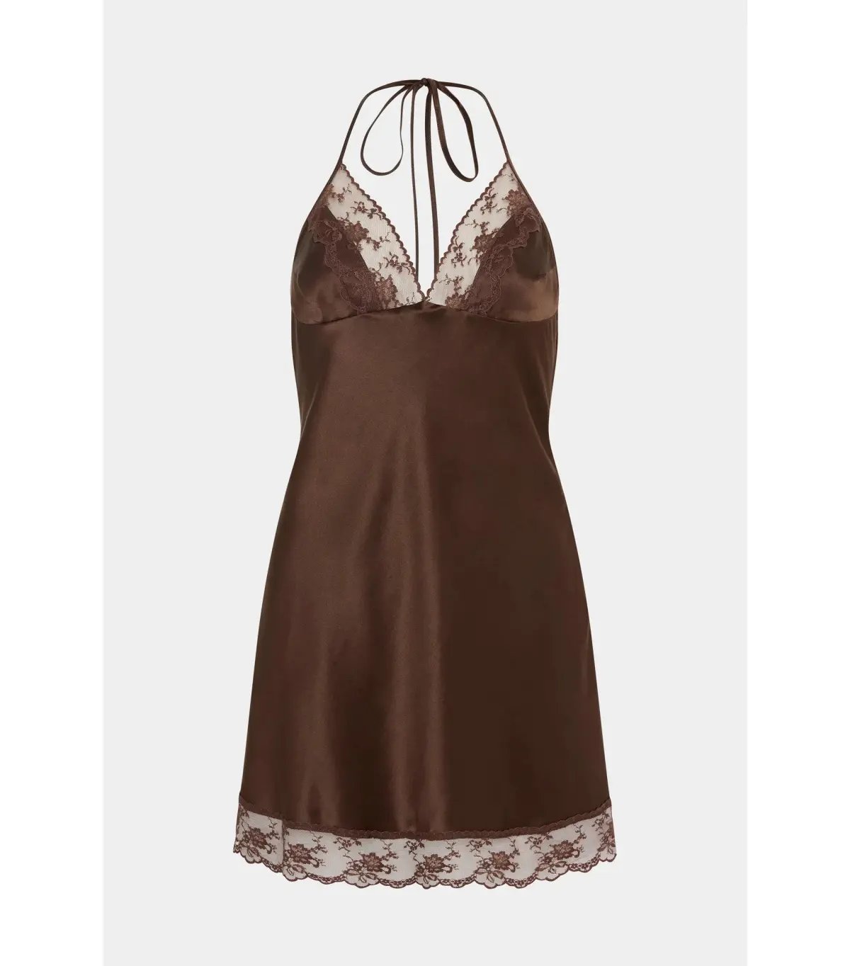 Sir The Label Aries Halter Mini Dress Chocolate Brown Size 0 / AU 6 photo 4