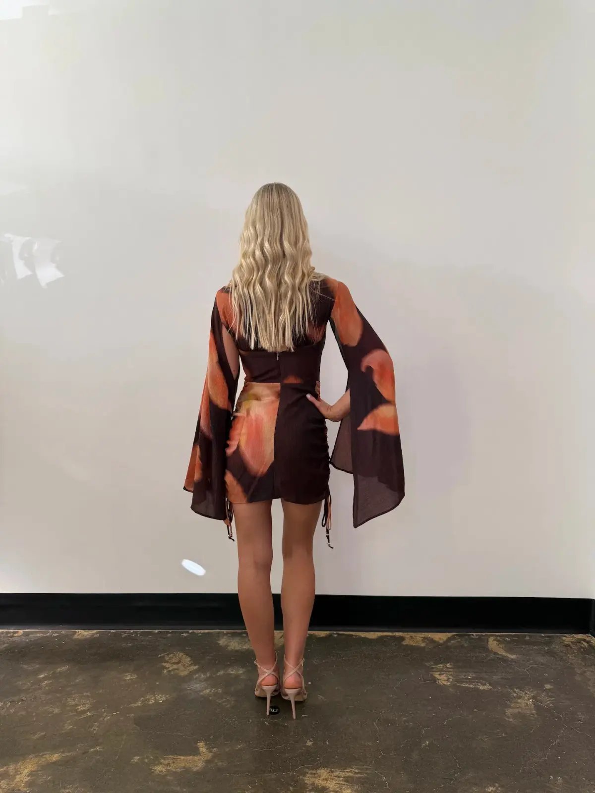 The Wolf Gang Zoya Mini Dress in Cocoa flower Size AU 12 photo 3