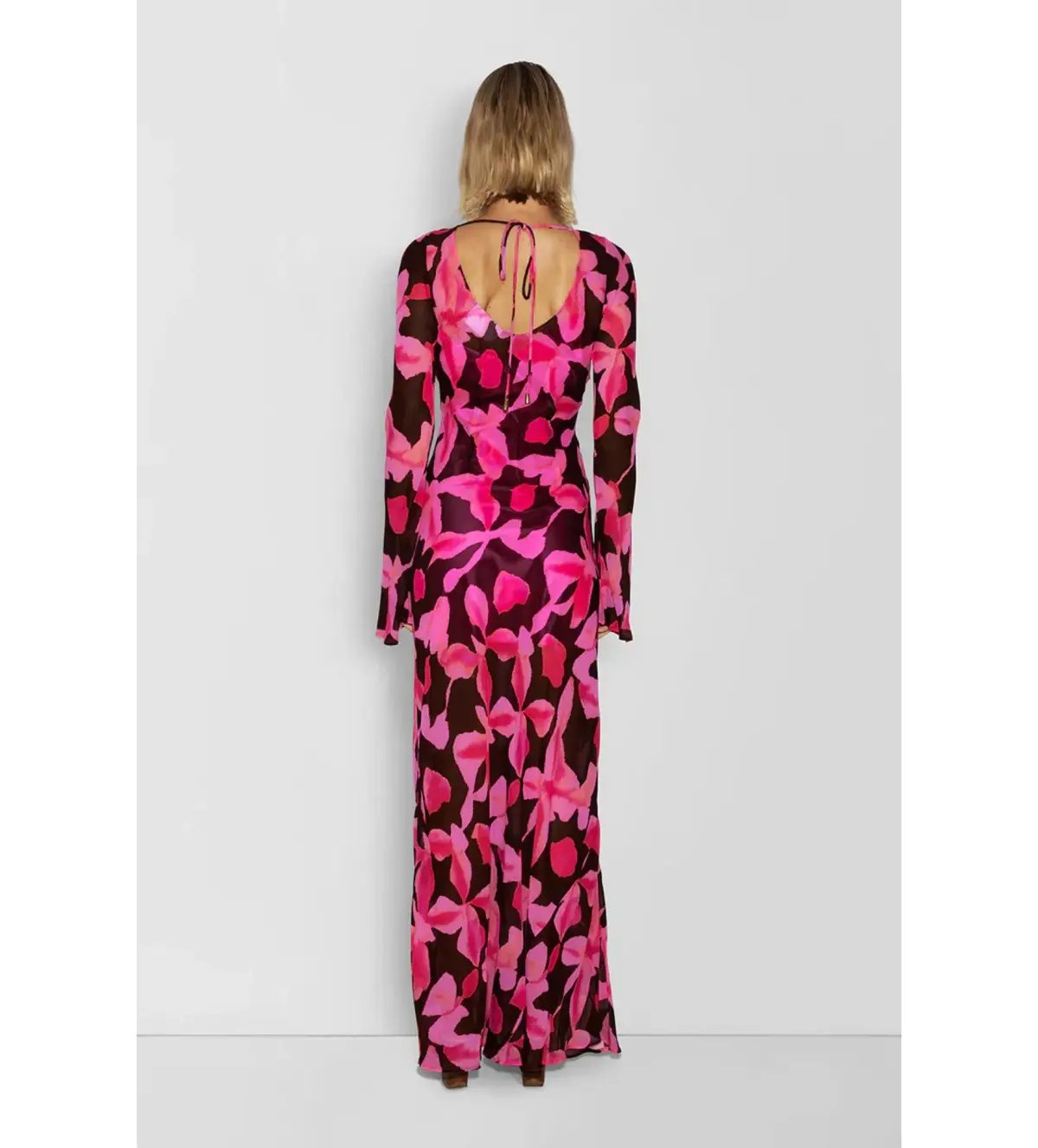 The Wolf Gang Lottie Maxi Dress Chocolate Floral Size S/AU 8 photo 3