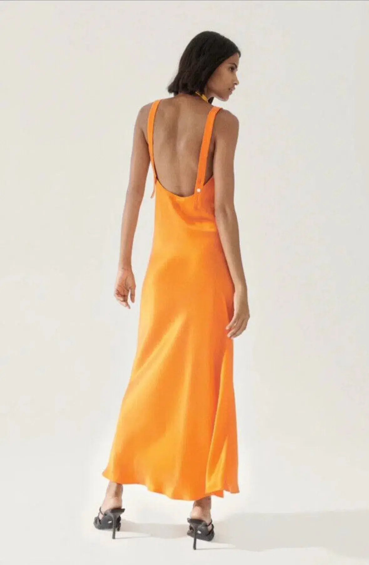 Silk Laundry Deco Ruched Maxi Dress Fire Lily Size 6/XS photo 4