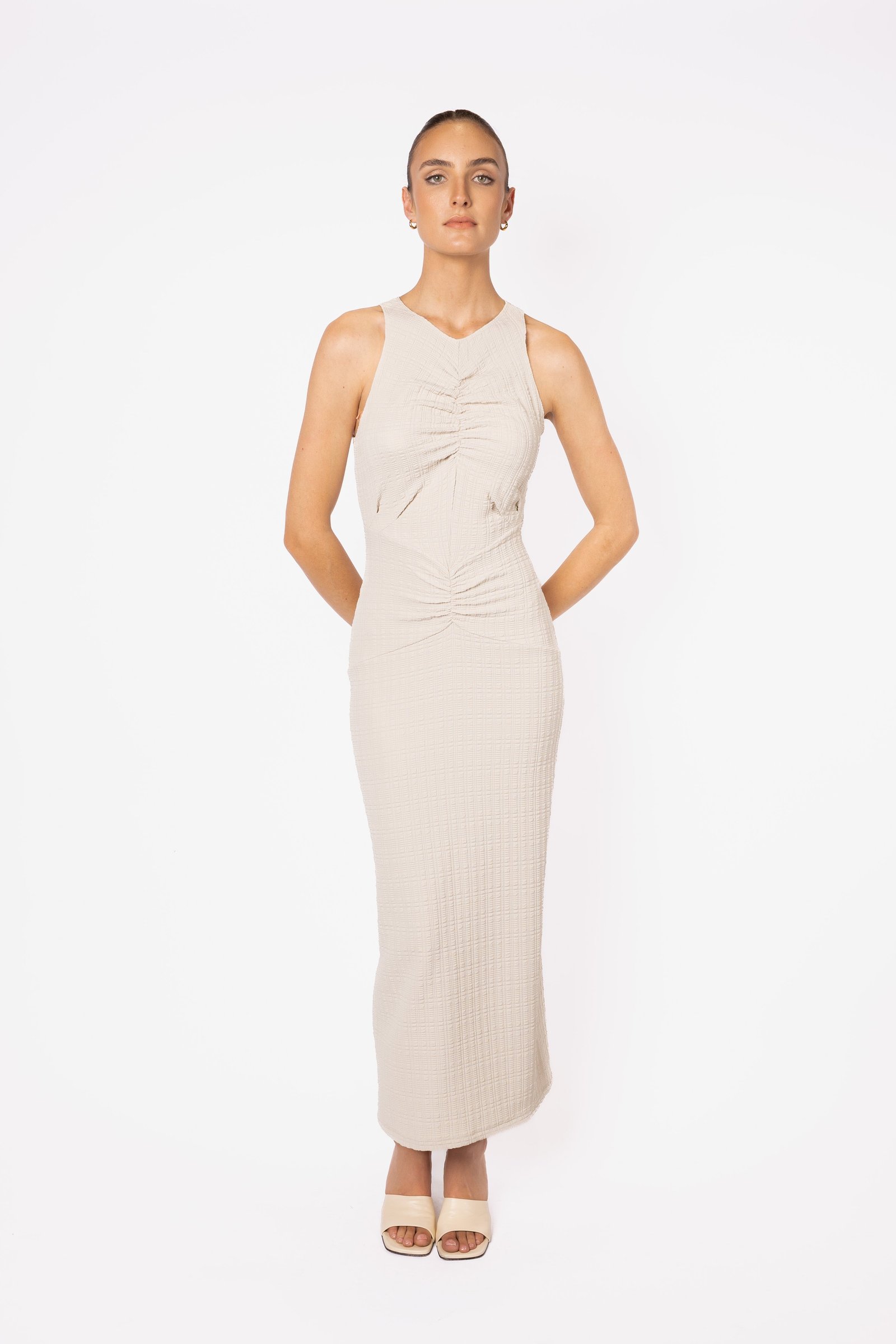 ONE FELL SWOOP AOKI TANK DRESS - WHEAT photo 3