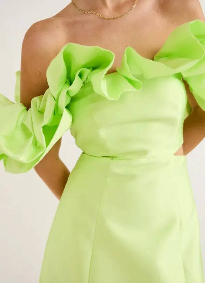 Alemais Suzi Off Shoulder Mini Dress Chartreuse Size 10 photo 4