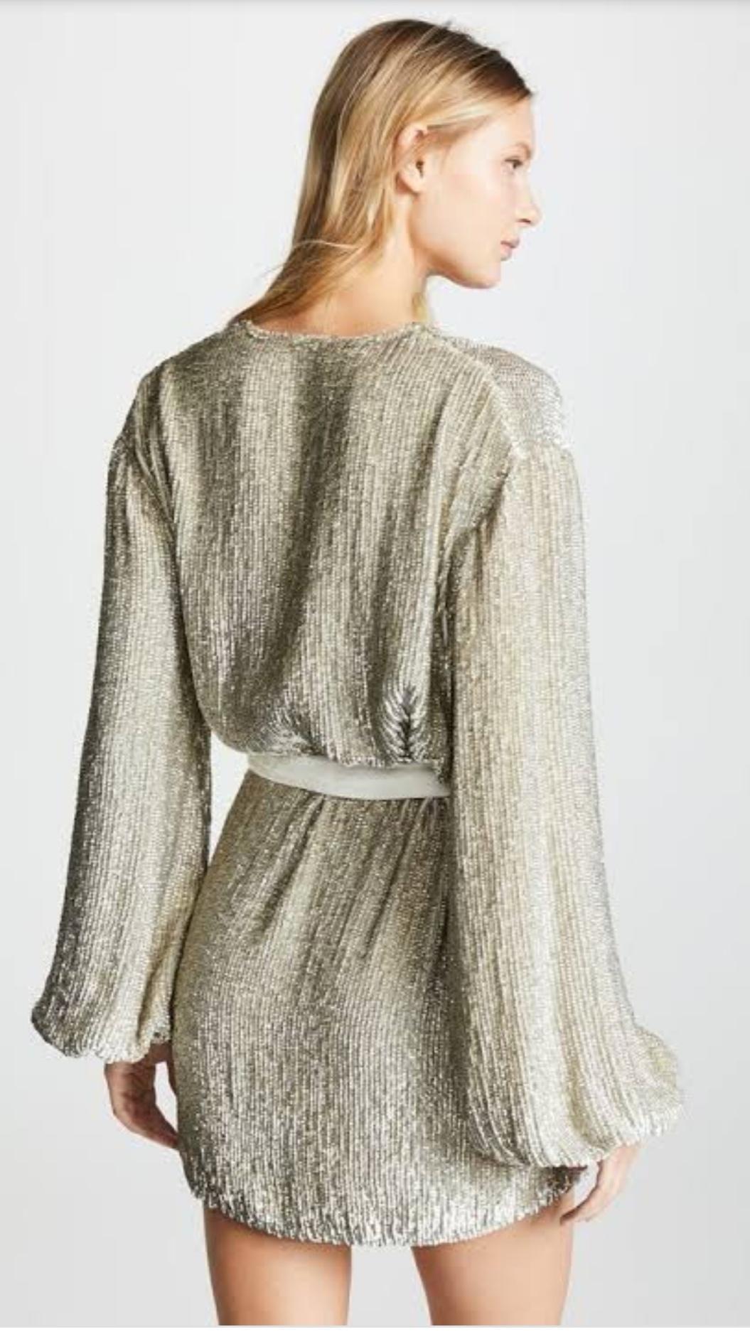 Retrofete Gabrielle Robe Dress Champagne Size 6 photo 3