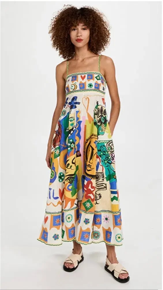 Alemais Soleil Midi Sundress in Ivory Size 10 photo 2