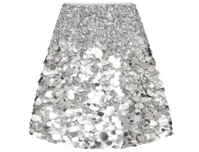 Aje Cherie Sequin Mini Skirt Silver Size 10 photo 3