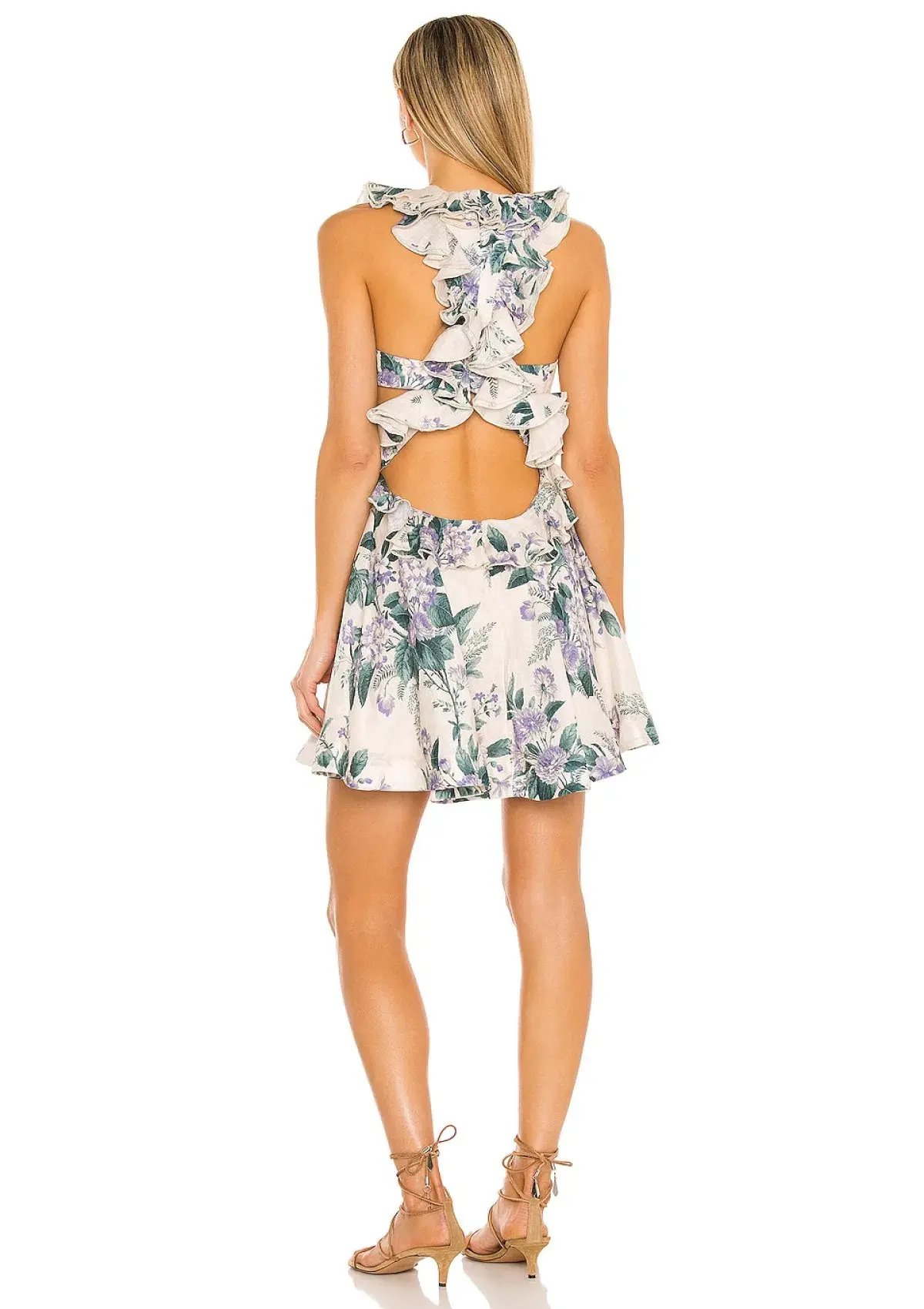 Zimmermann Cassia Ruffle Mini Dress Floral Size 8 photo 2