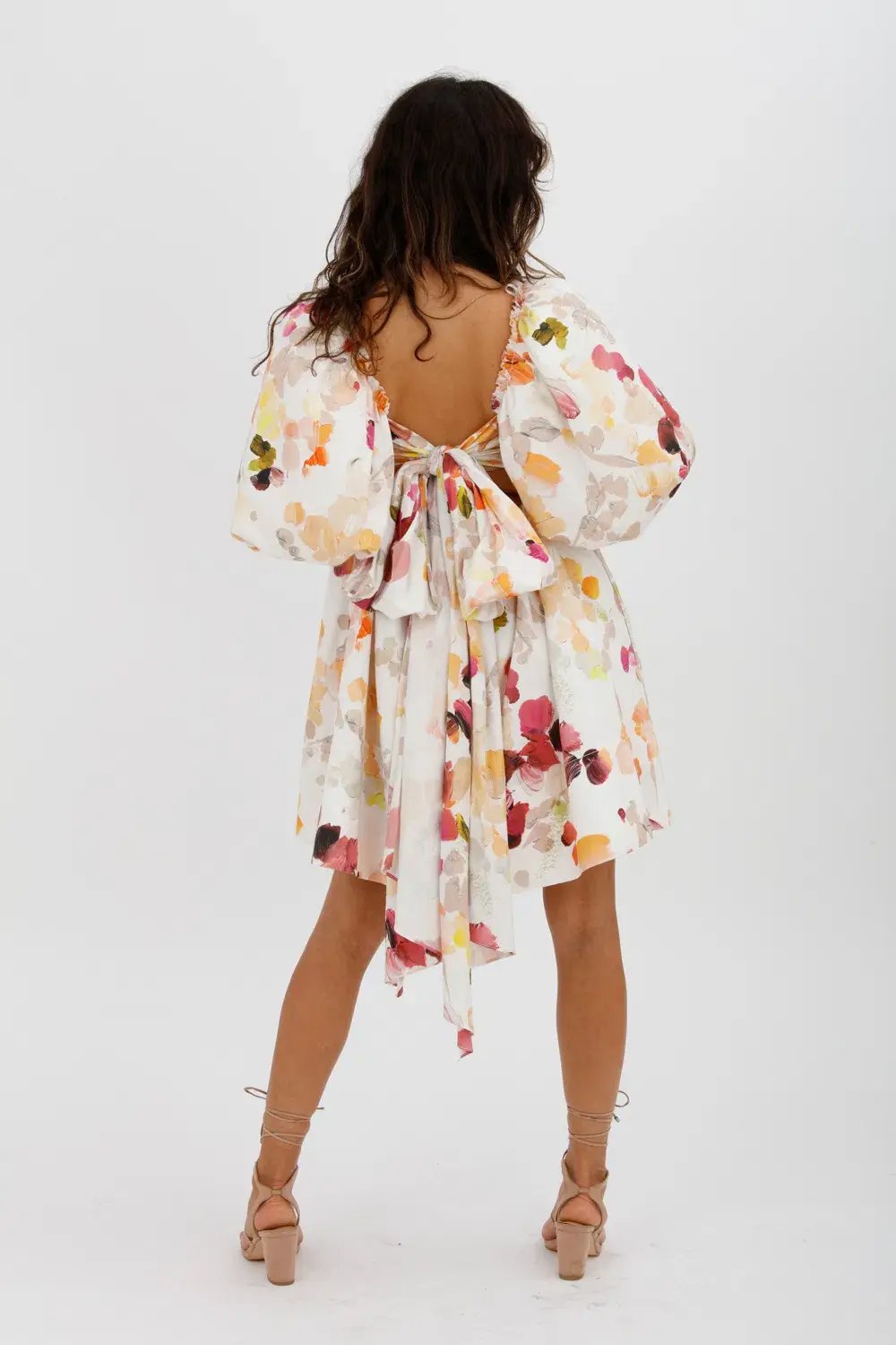 AJE Dassia Puff Sleeve Mini Dress Floral Print Size 10 photo 13