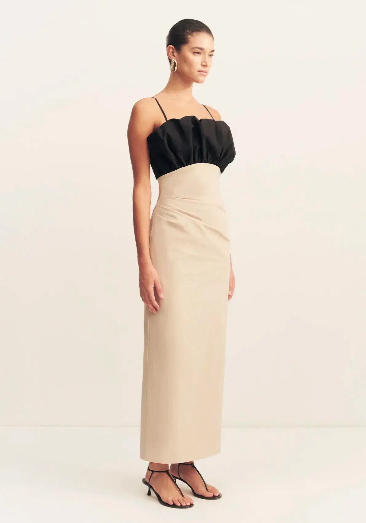 Shona Joy Campbell Bubble Bodice Midi Dress - Oat Milk size 10 photo 3