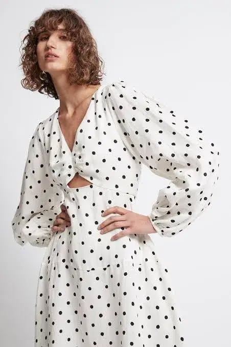 Aje Liberation Blouson Midi Dress Print Size 6 photo 2