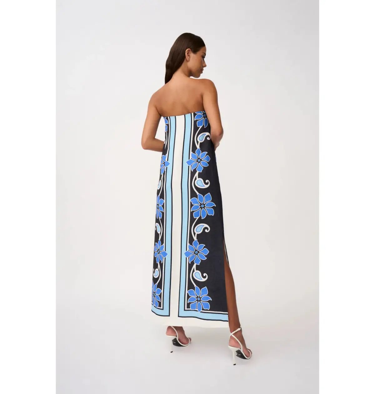 By Johnny Azure Granada Dress in Aqua Navy Ivory Size AU 6 photo 5