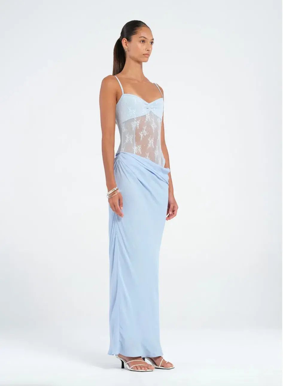 Benni Akio Maxi Dress Blue Size 8 photo 2