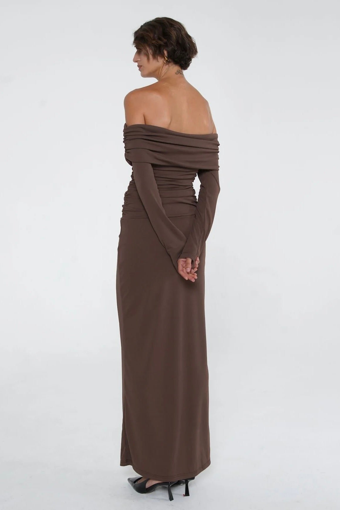 BENNI LORENA DRESS - ASH BROWN photo 3