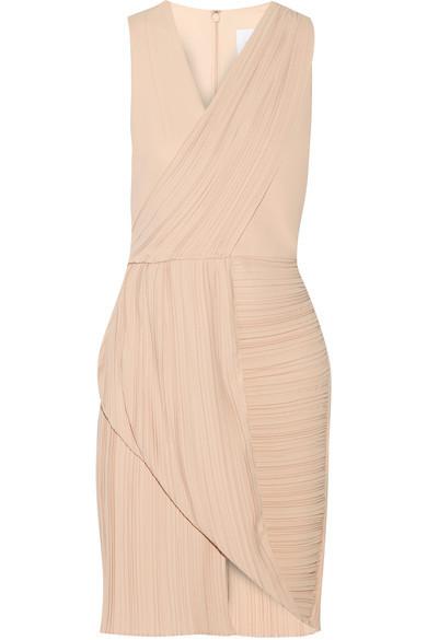 Dion Lee Wrap Effect Plisse Crepe Dress Nude Size 6 photo 3