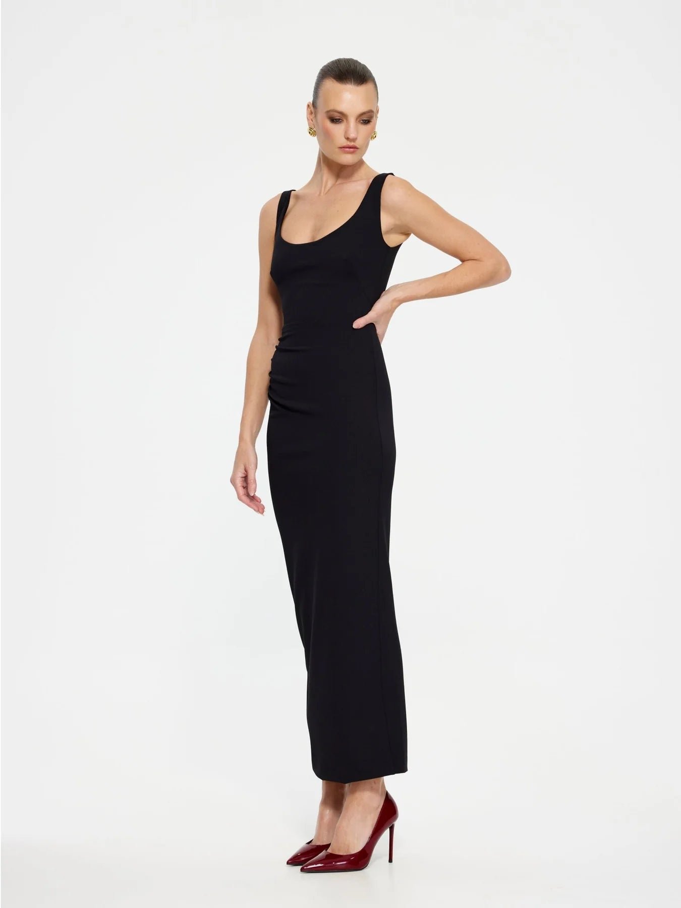 EFFIE KATS GABEL MIDI DRESS - BLACK photo 4