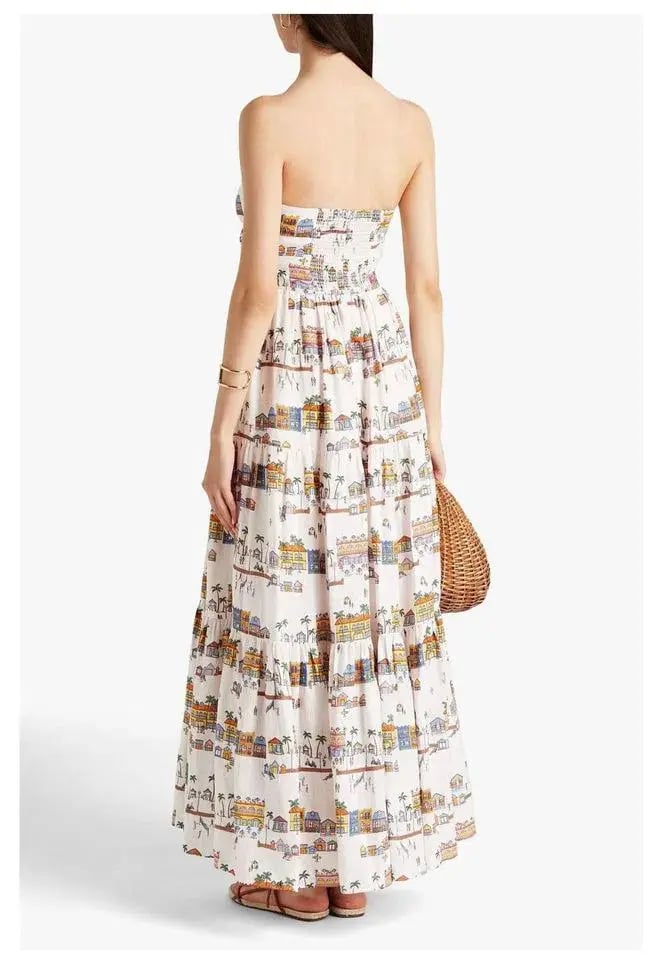Zimmermann Mae Strapless Maxi Dress Print Size 0P/ AU 6 photo 3