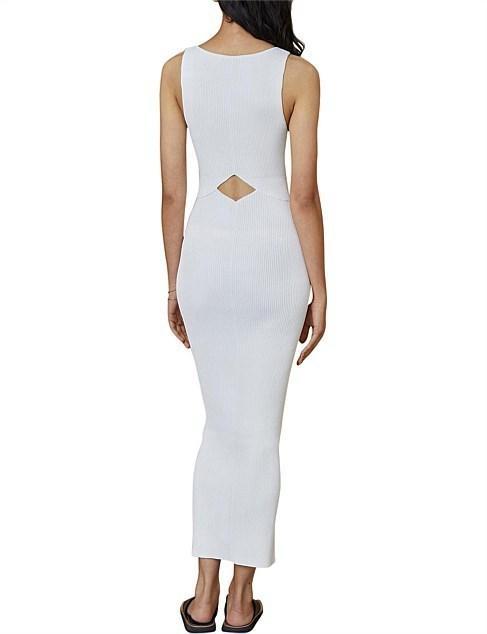 Bec & Bridge Versailles Sleeveless Knit Midi Dress White Size 8 photo 6