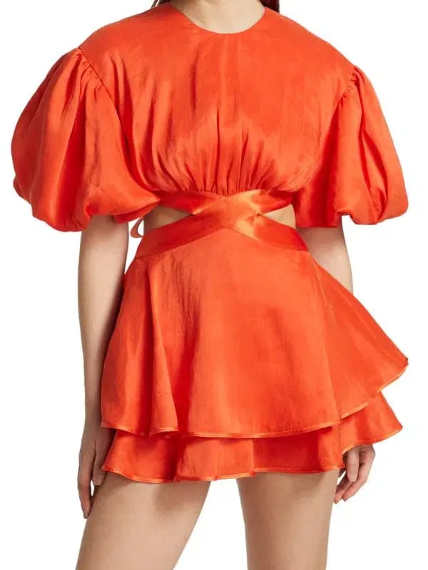 Aje Gracious Cut-Out Mini Dress Orange Size 10 photo 6