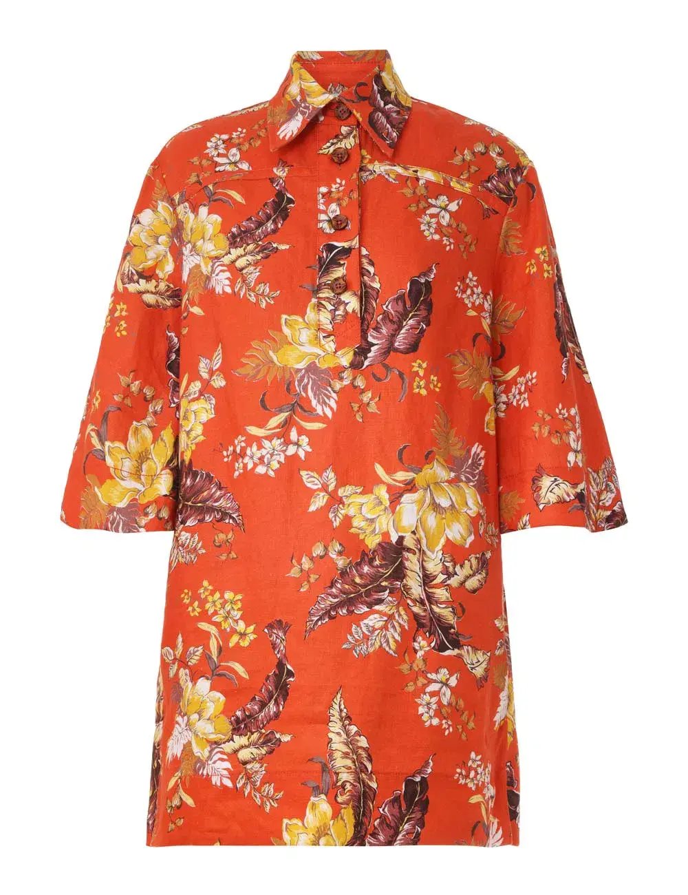 Zimmermann The Matchmaker Tunic Mini Dress in Red Tropical Floral Size 3 / AU 14 photo 3
