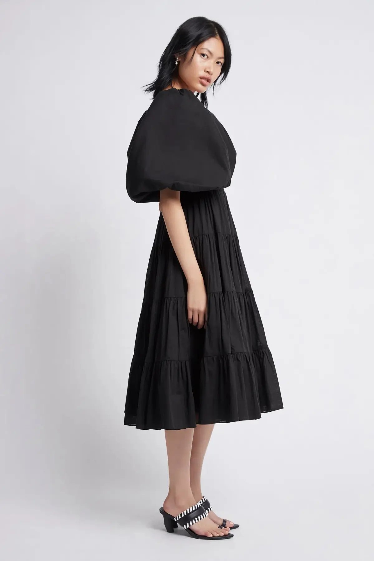 Aje Cherished Midi Dress Black Size 6 photo 2
