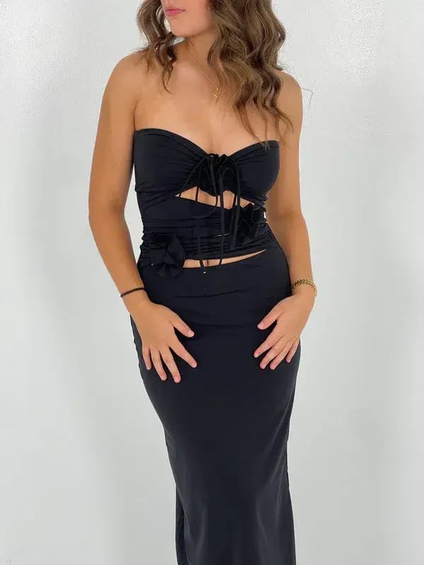 Maygel Coronel Black Veranera Midi Dress One Size photo 3