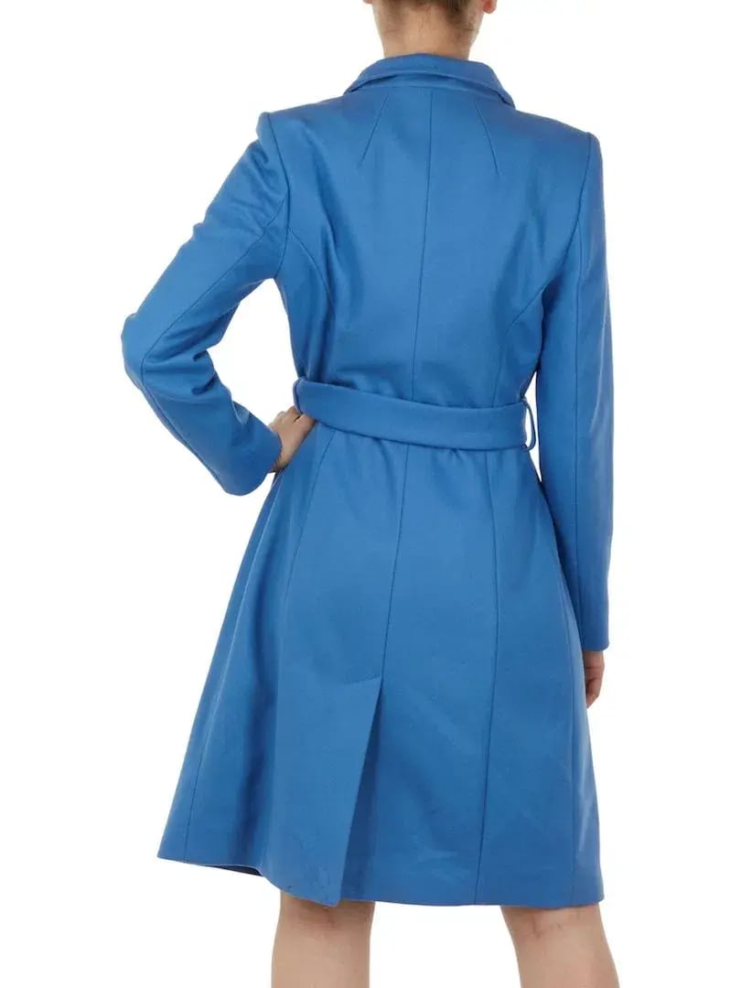 Ted Baker Sandra Wool Blend Wrap Coat Mid Blue Size 1 / Au 8 photo 3