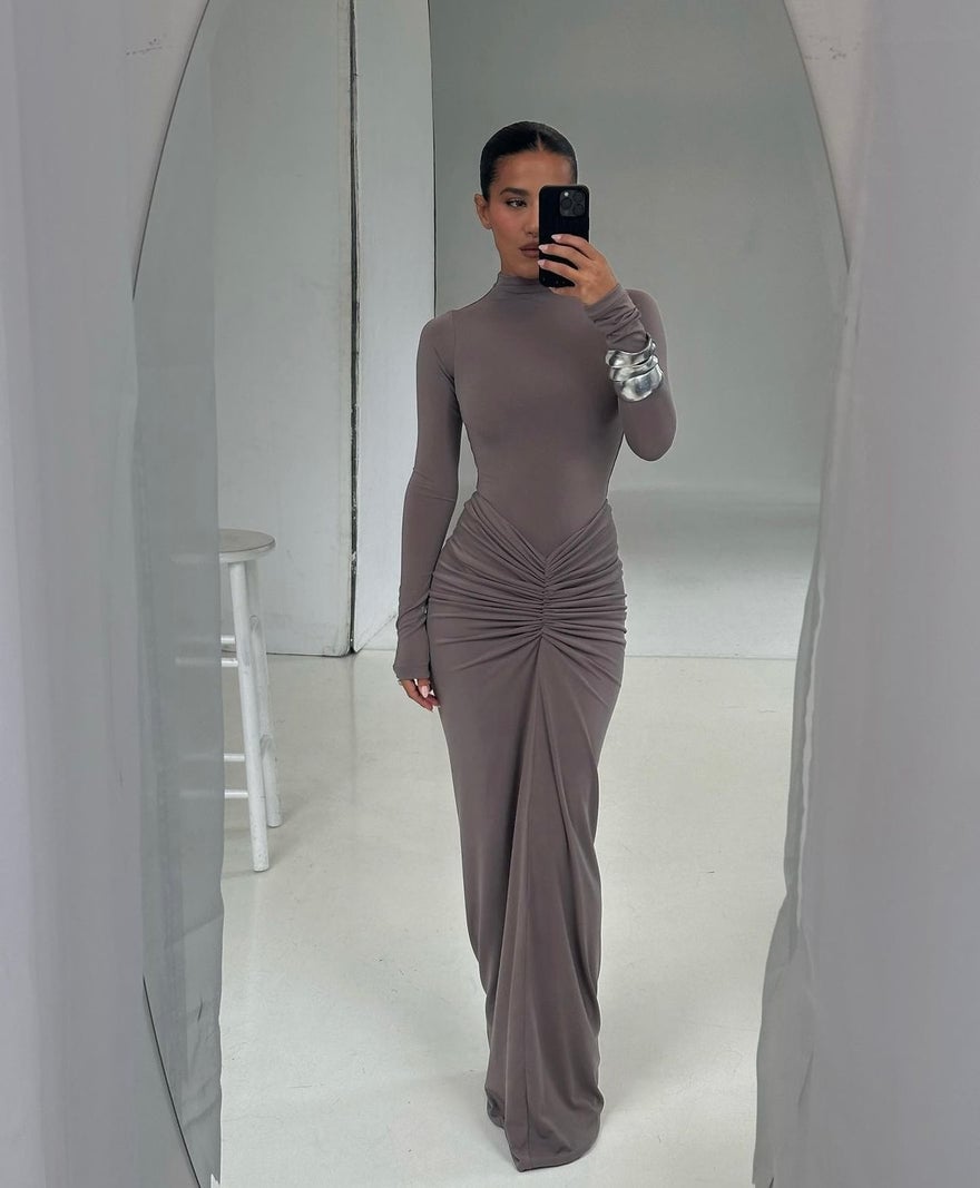 Effie Kats Tia Bodysuit & Kayson Maxi Skirt In Nutmeg photo 2