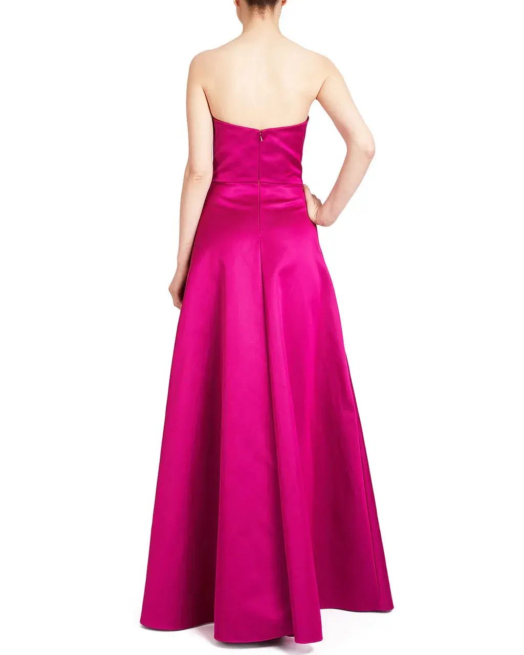 Badgley Mischka Strapless Double Face Evening Gown Fuchsia Multi Size 4 photo 2