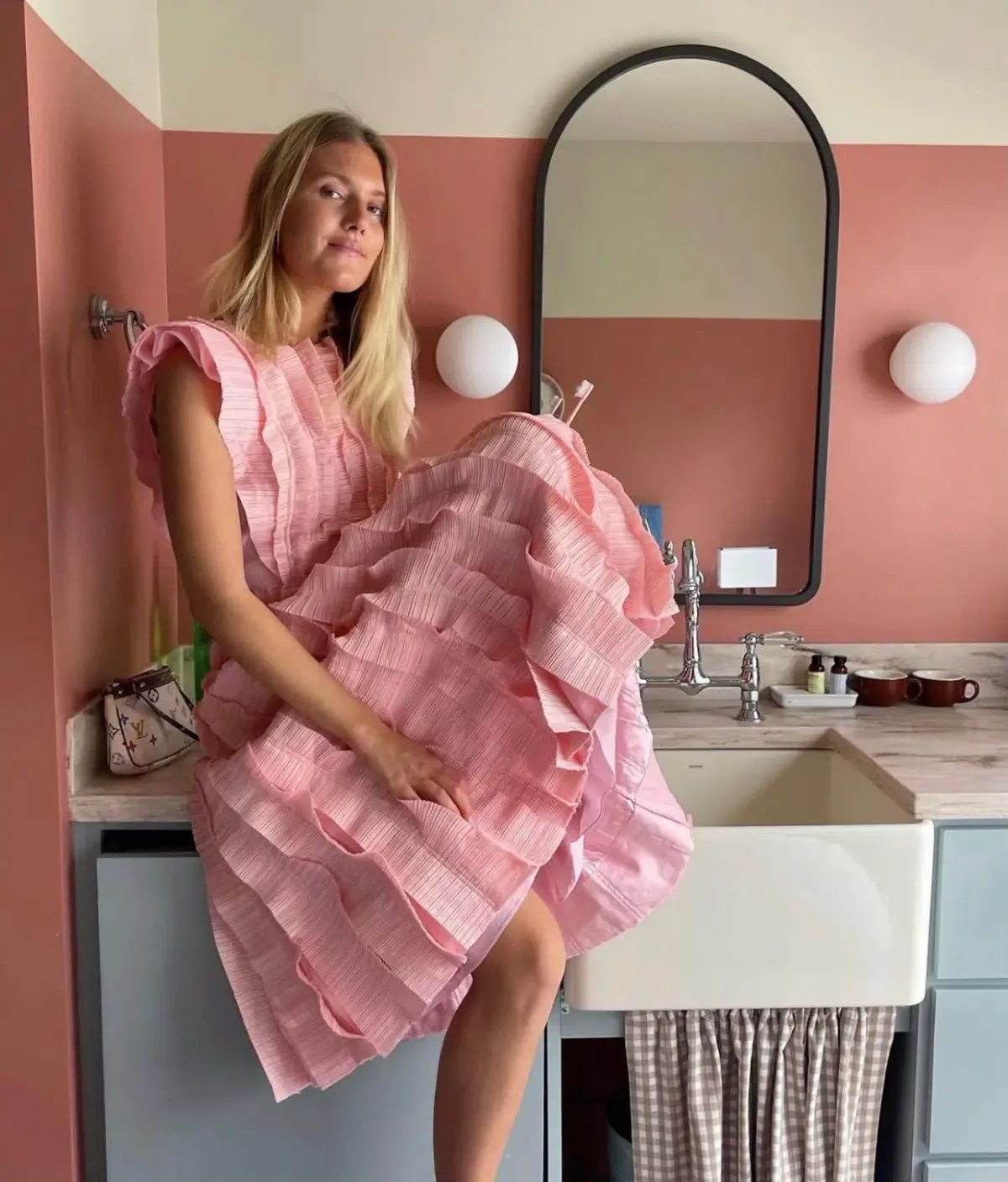 Aje Hybrid Midi Dress in Rose Pink Size 14 photo 4
