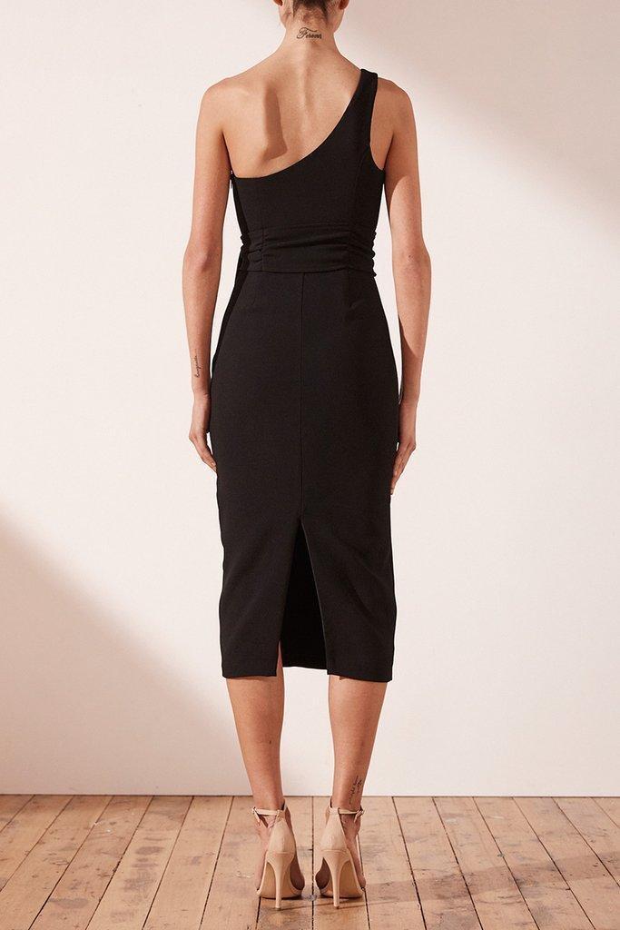 Shona Joy One Shoulder Black Dress Size 12 photo 3