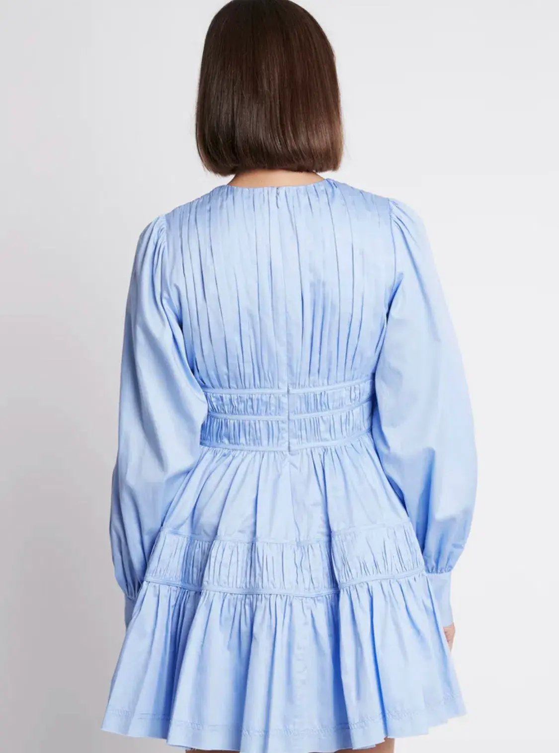 Aje Fallingwater Gathered Mini Dress in Blue Size AU 6 photo 4