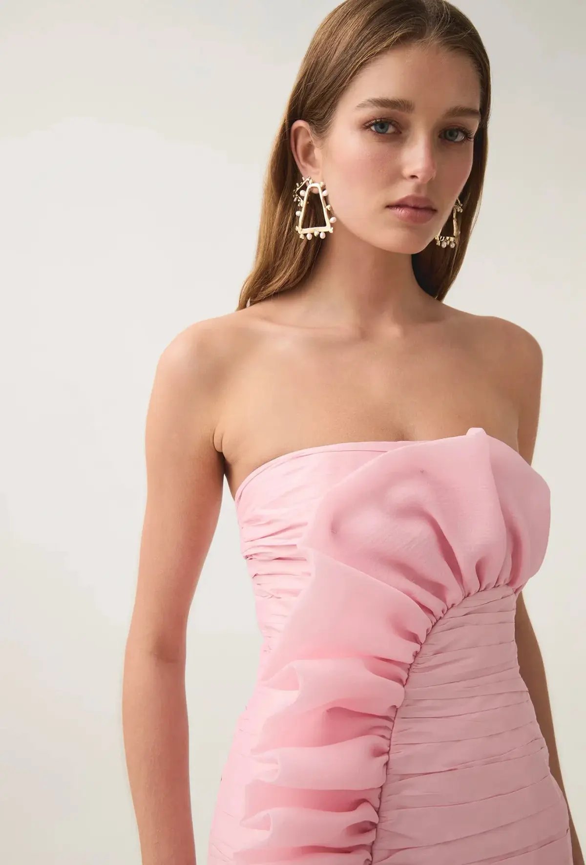 Aje Telma Ruffle Micro Mini Dress Pink Size 8 photo 3