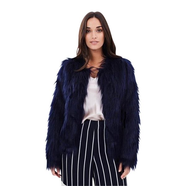 Unreal Fur Jacket - Navy photo 2