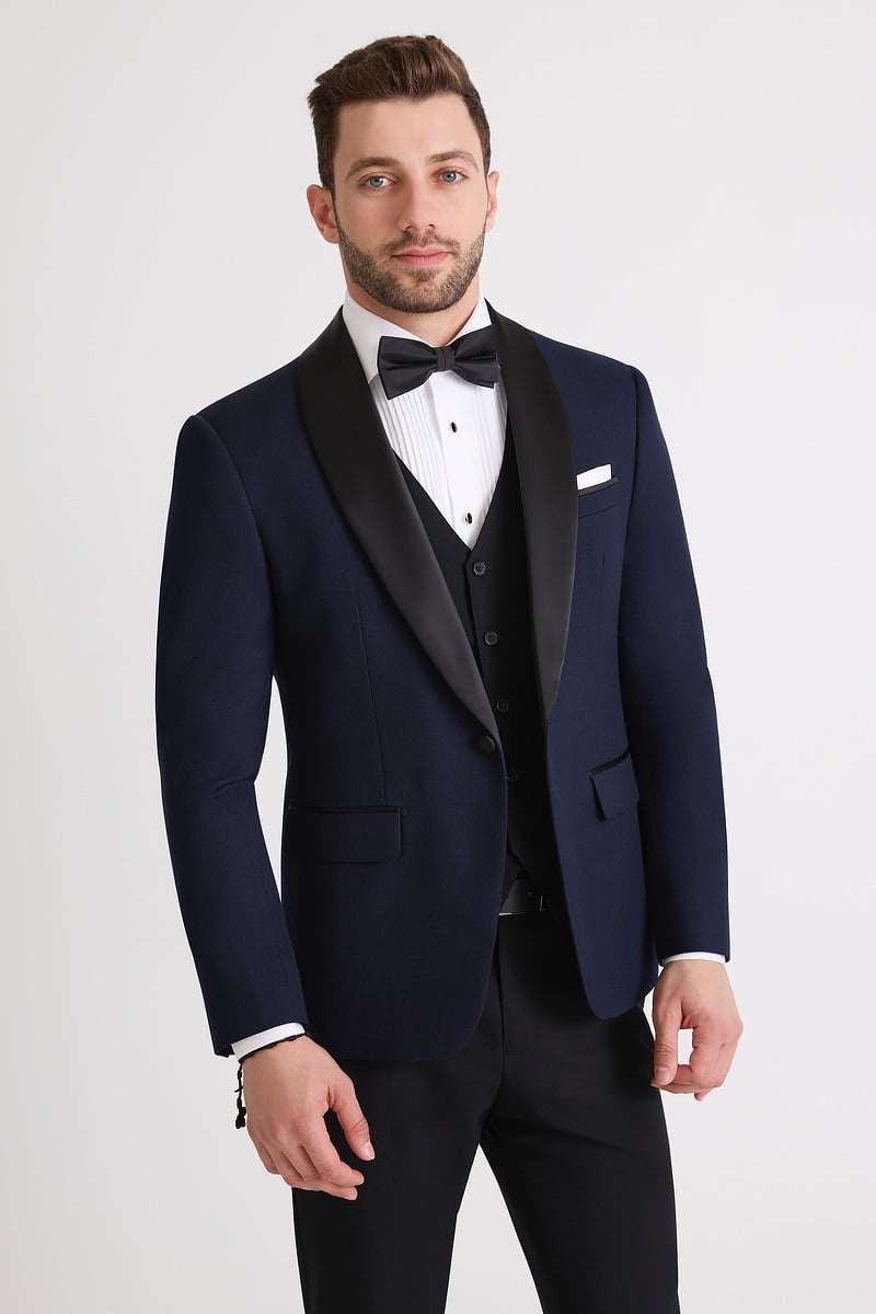 Navy Tuxedo with Black Trousers Suitor Package photo 2