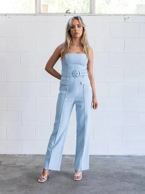 MISHA Aviana Pantsuit Blue Size 8/S photo 3